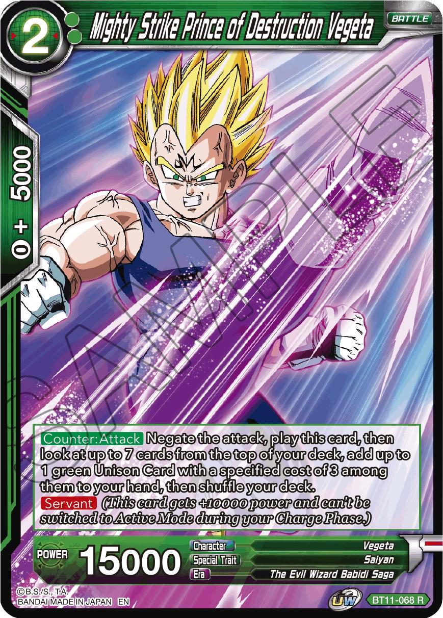 Mighty Strike Prince of Destruction Vegeta BT11-068 Dragon Ball Super Vermilion Bloodline