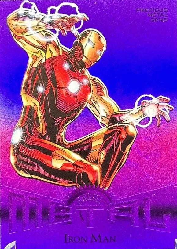 Iron Man [Purple Precious Metal Gems] #R-18 2024 SkyBox Metal Universe Avengers Retro