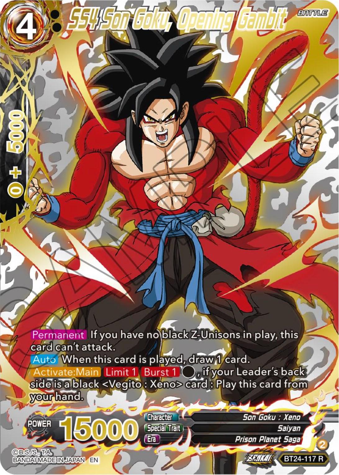 SS4 Son Goku, Opening Gambit [Gold Foil] BT24-117 Dragon Ball Super Beyond Generations