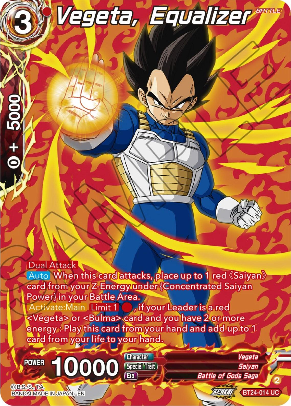 Vegeta, Equalizer [Collector Booster Silver Foil] BT24-014 Dragon Ball Super Beyond Generations