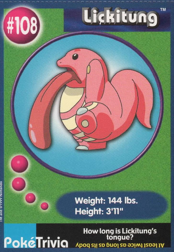 Lickitung #108 Pokemon Burger King