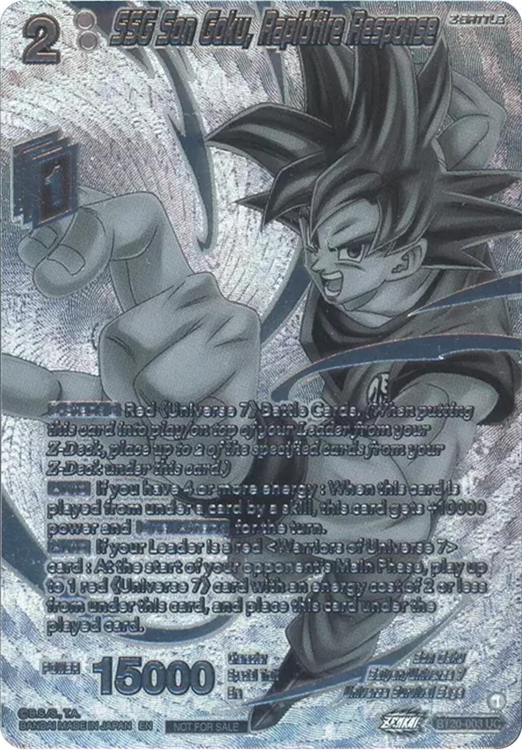 SSG Son Goku, Rapidfire Response BT20-003 Dragon Ball Fusion World Promos