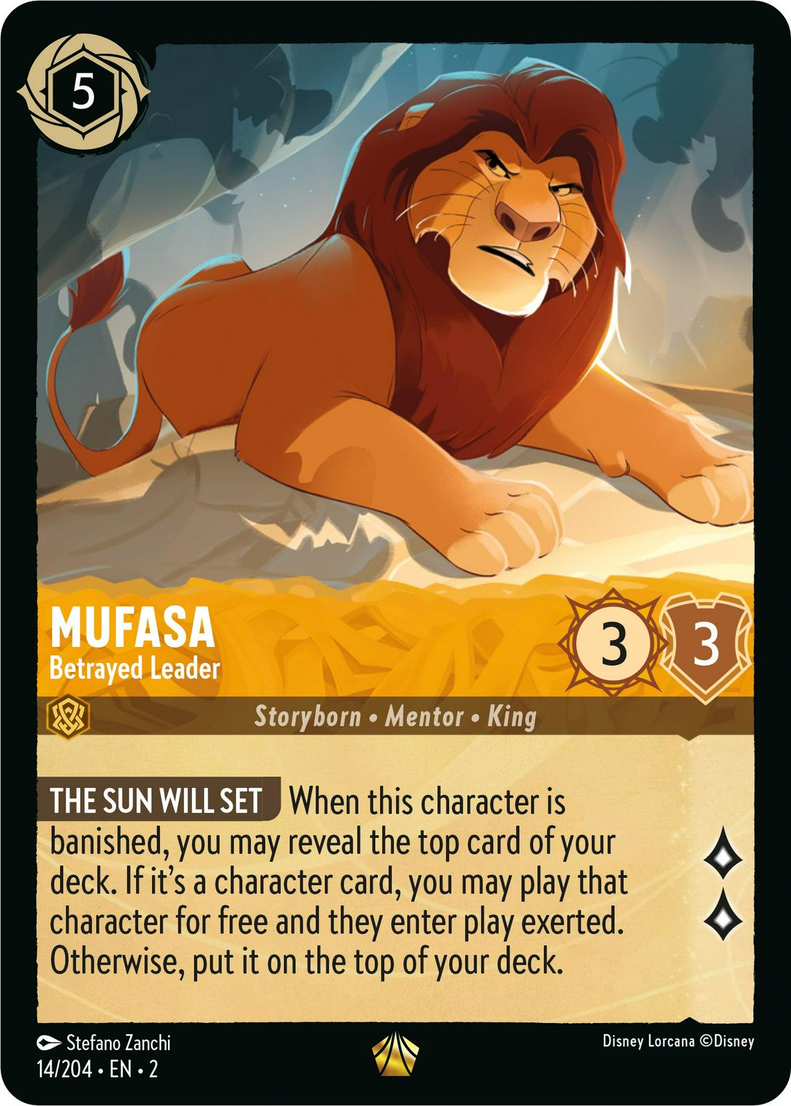 Mufasa - Betrayed Leader #14 Lorcana Rise of the Floodborn