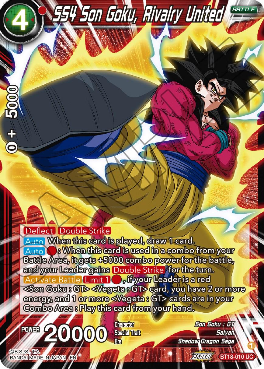 SS4 Son Goku, Rivalry United [Foil] BT18-010 Dragon Ball Super Dawn of the Z-Legends