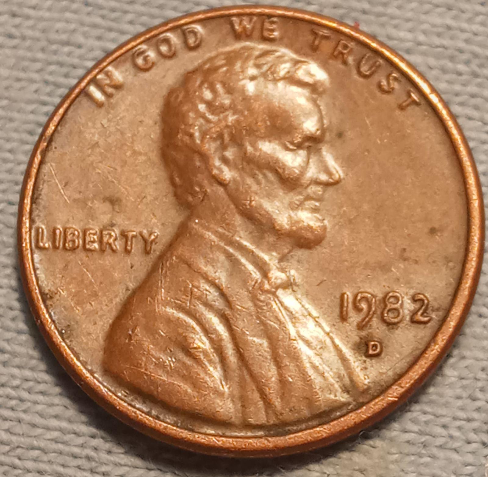 1982 D [DOUBLE DIE] Coins Lincoln Memorial Penny