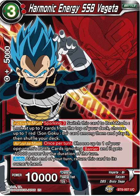 Harmonic Energy SSB Vegeta BT6-007 Dragon Ball Super Magnificent Collection Fusion Hero