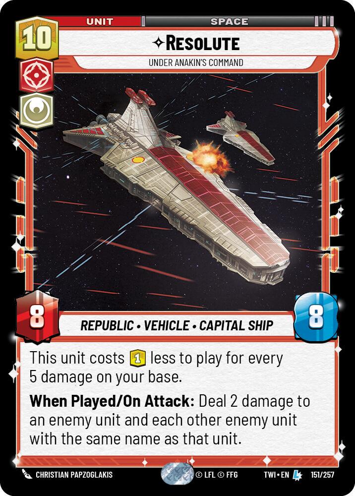 Resolute - Under Anakin's Command [Foil] #151 Star Wars Unlimited: Twilight of the Republic