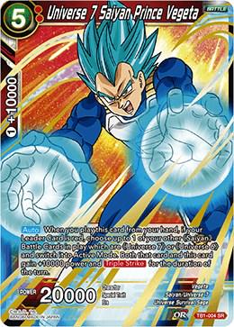 Universe 7 Saiyan Prince Vegeta TB1-004 Dragon Ball Super The Tournament of Power