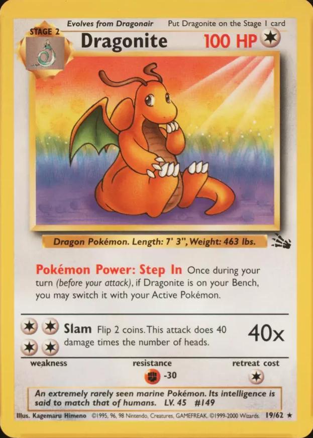 Dragonite [1999-2000] #19 Pokemon Fossil