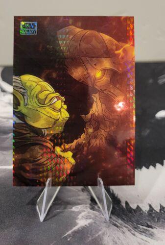 Yoda meets Darth Bane [Prism Refractor] #AS-9 Star Wars 2024 Topps Chrome Galaxy Art of the Sith