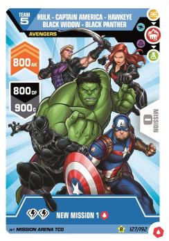 HULK - CAPTAIN AMERICA - BLACK WIDOW - HAWKEYE - BLACK PANTHER #127 Marvel 2022 Mission Arena