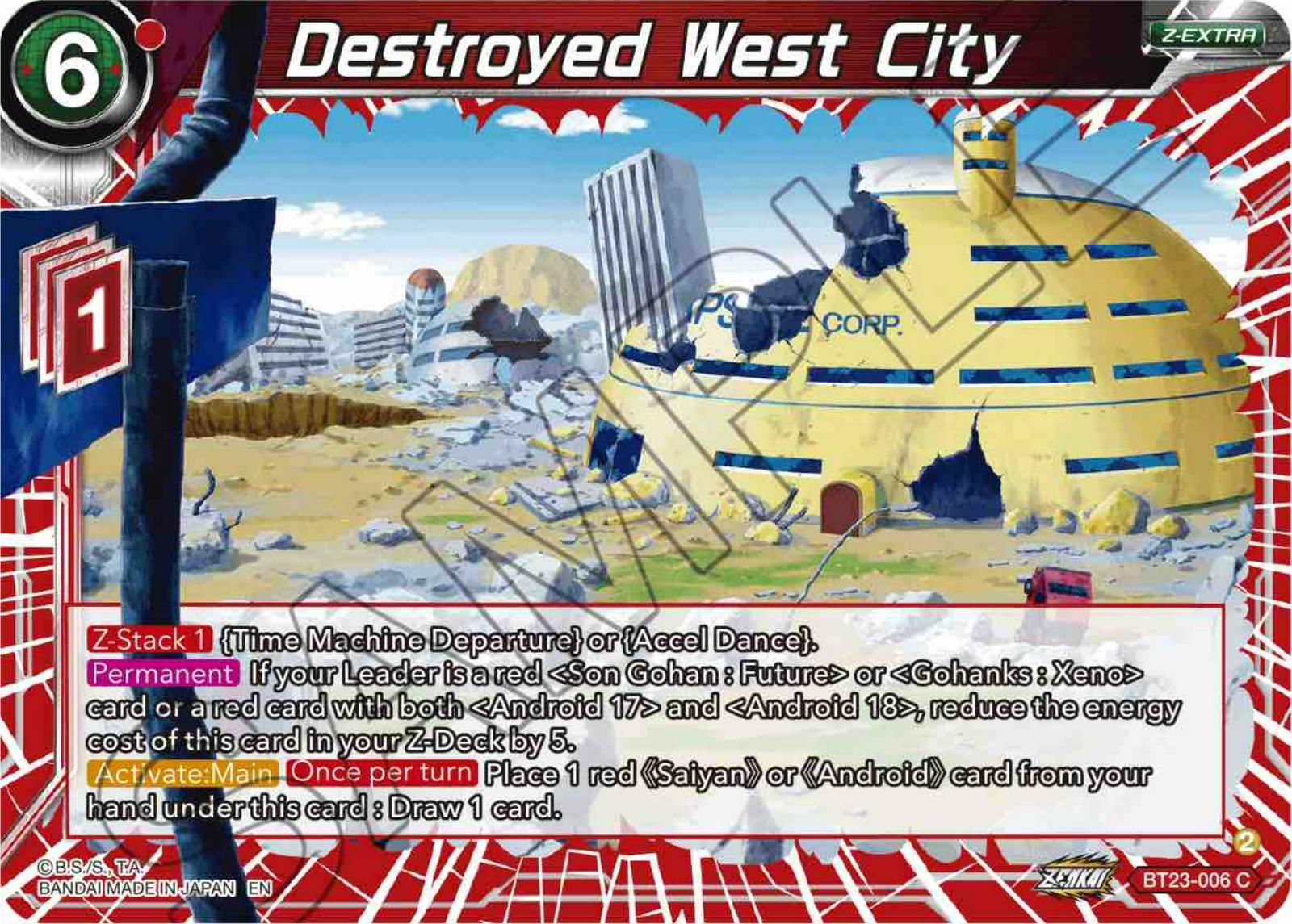 Destroyed West City BT23-006 Dragon Ball Super Perfect Combination