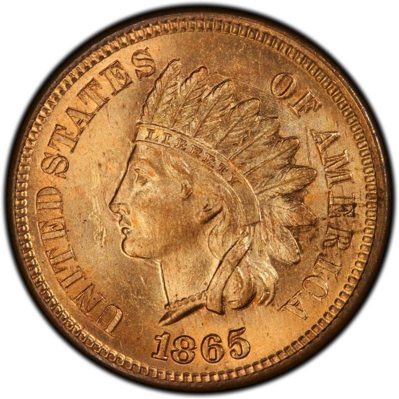 1865 [DOUBLE DIE] Coins Indian Head Penny