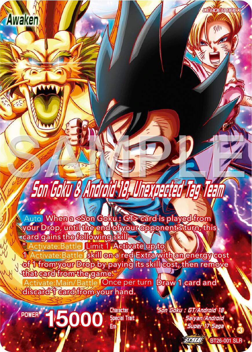 Son Goku // Son Goku & Android 18, Unexpected Tag Team [Alternate Art Foil] BT26-001 Dragon Ball Super Ultimate Advent