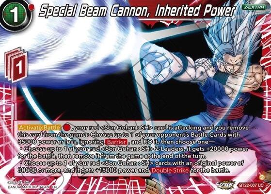 Special Beam Cannon, Inherited Power BT22-007 Dragon Ball Super Critical Blow