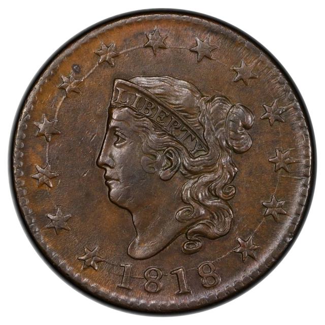 1818 Coins Braided Hair Half Cent