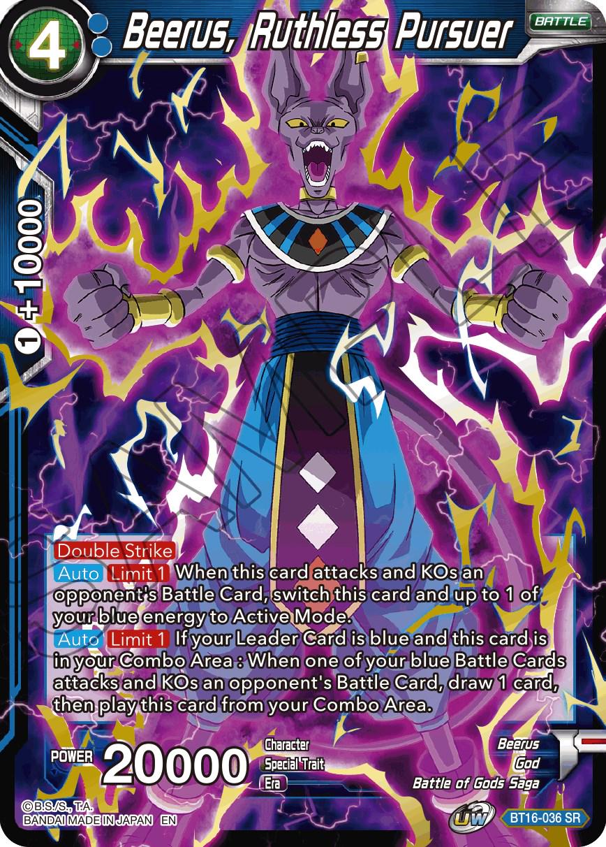 Beerus, Ruthless Pursuer [Foil] BT16-036 Dragon Ball Super Realm of the Gods