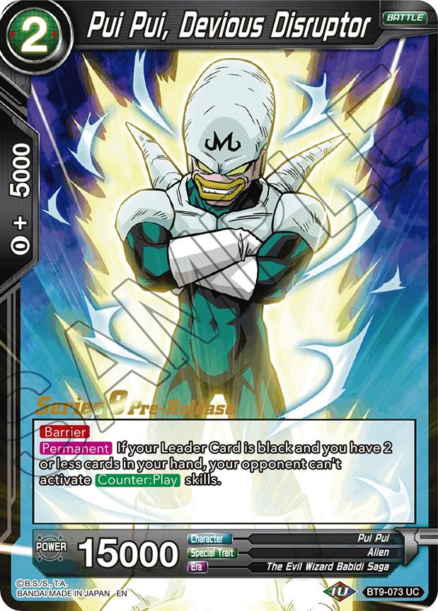 Pui Pui, Devious Disruptor BT9-073 Dragon Ball Super Universal Onslaught: Pre-Release Promos