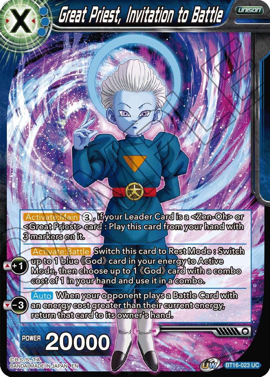 Great Priest, Invitation to Battle [Foil] BT16-023 Dragon Ball Super Realm of the Gods