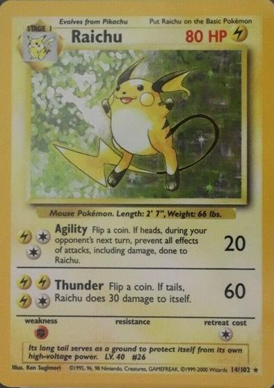 Raichu [1999-2000] #14 Pokemon Base Set