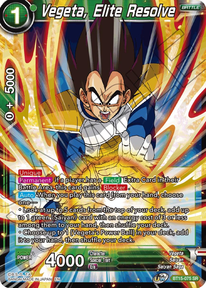 Vegeta, Elite Resolve BT15-075 Dragon Ball Super Saiyan Showdown