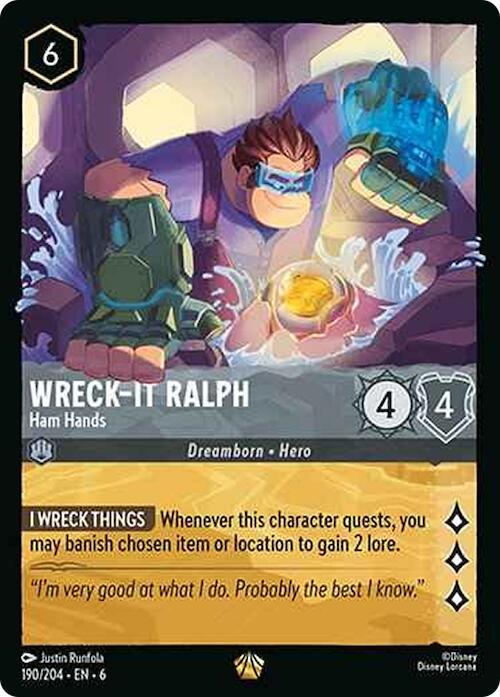 Wreck-It Ralph - Ham Hands #190 Lorcana Azurite Sea