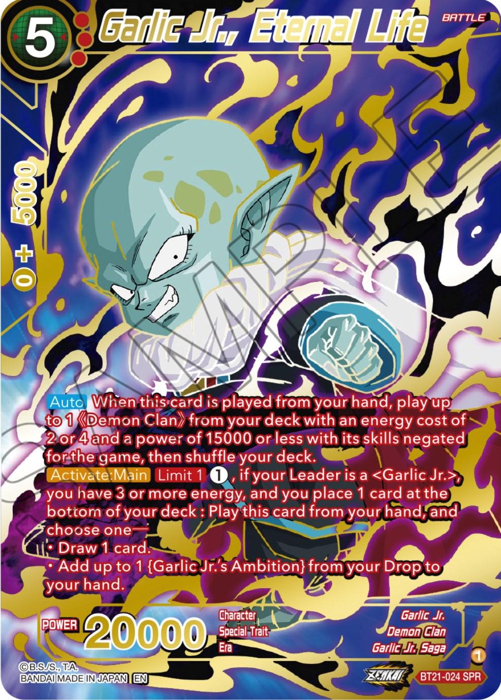 Garlic Jr., Eternal Life [SPR Foil] BT21-024 Dragon Ball Super Wild Resurgence