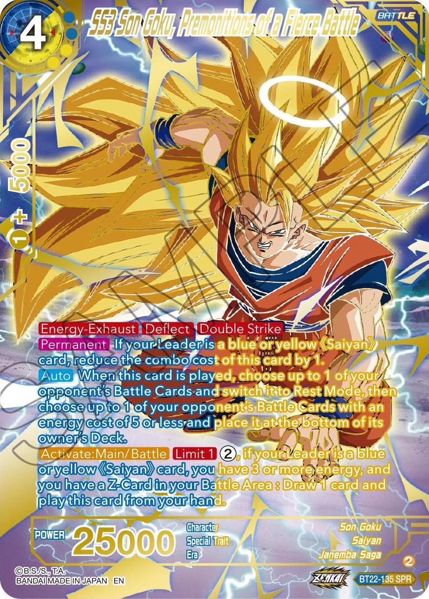 SS3 Son Goku, Premonitions of a Fierce Battle [SPR] BT22-135 Dragon Ball Super Critical Blow