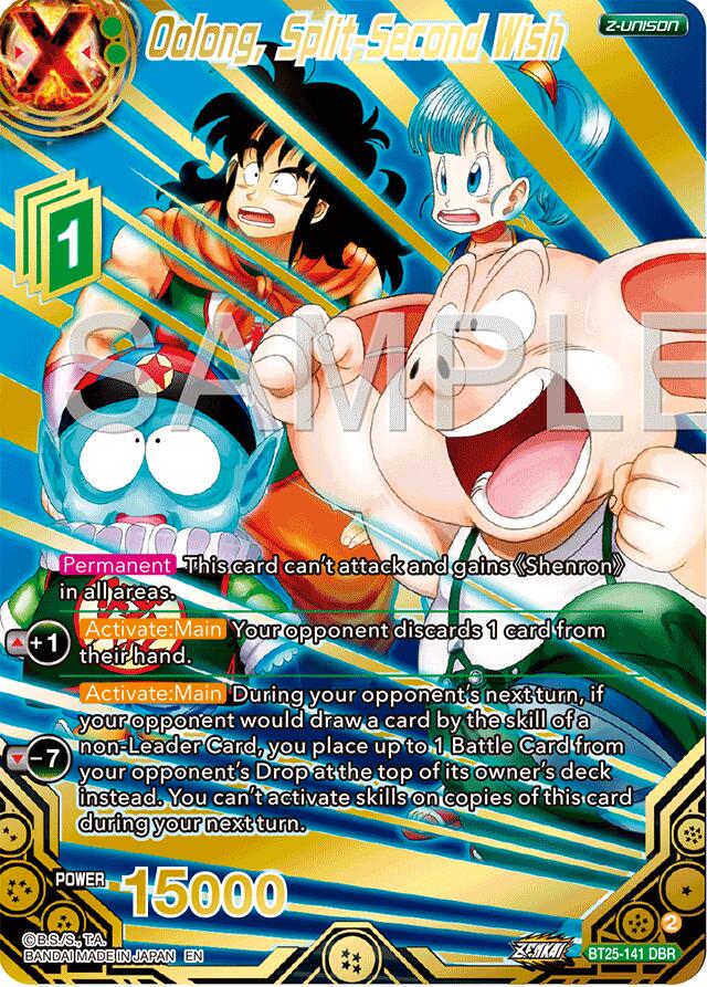 Oolong, Split-Second Wish [DBR Foil] BT25-141 Dragon Ball Super Legend of the Dragon Balls