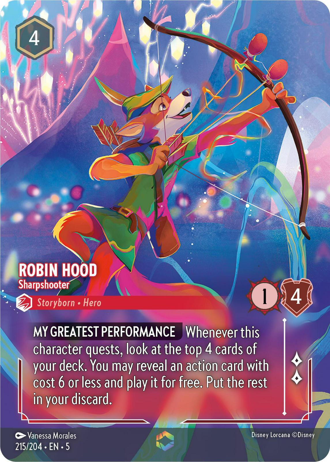 Robin Hood - Sharpshooter #215 Lorcana Shimmering Skies