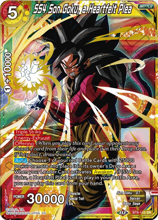 SS4 Son Goku, a Heartfelt Plea BT8-110 Dragon Ball Super Malicious Machinations