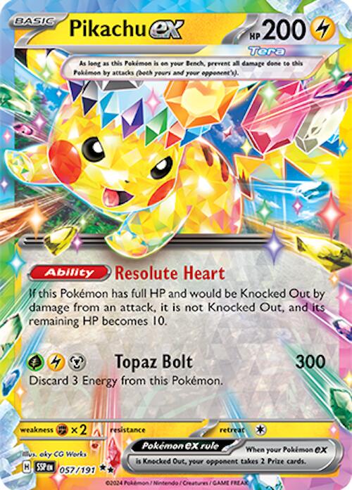 Pikachu ex #57 Pokemon Surging Sparks