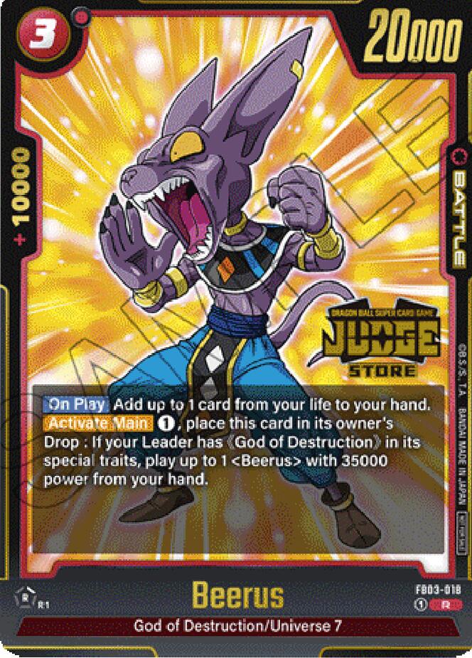 Beerus FB03-018 Dragon Ball Fusion World Judge Promo