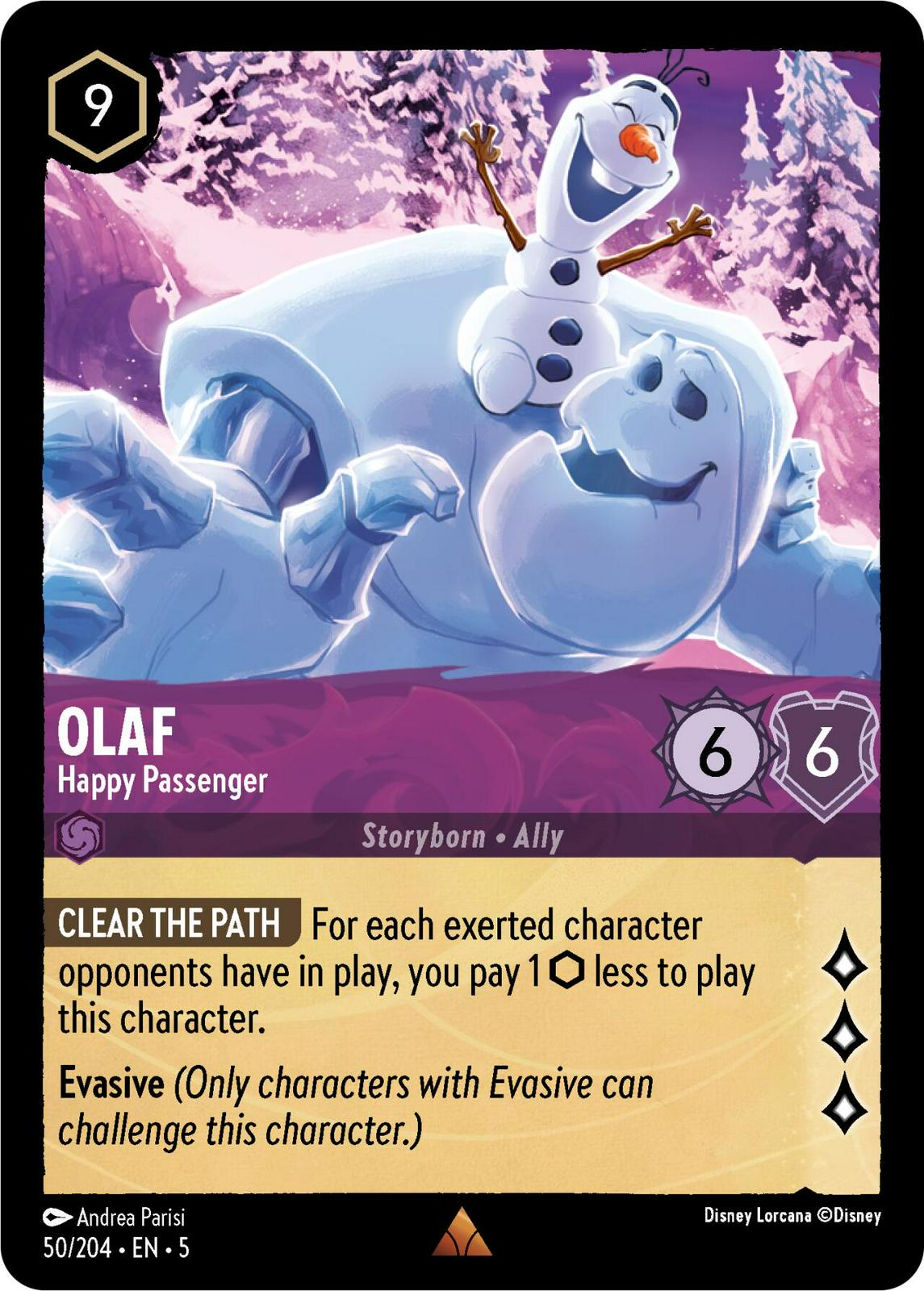 Olaf - Happy Passenger #50 Lorcana Shimmering Skies