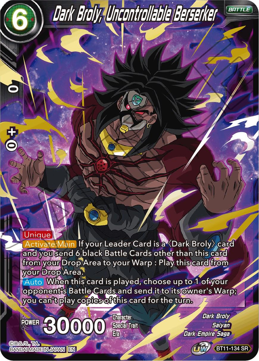 Dark Broly, Uncontrollable Berserker BT11-134 Dragon Ball Super Vermilion Bloodline