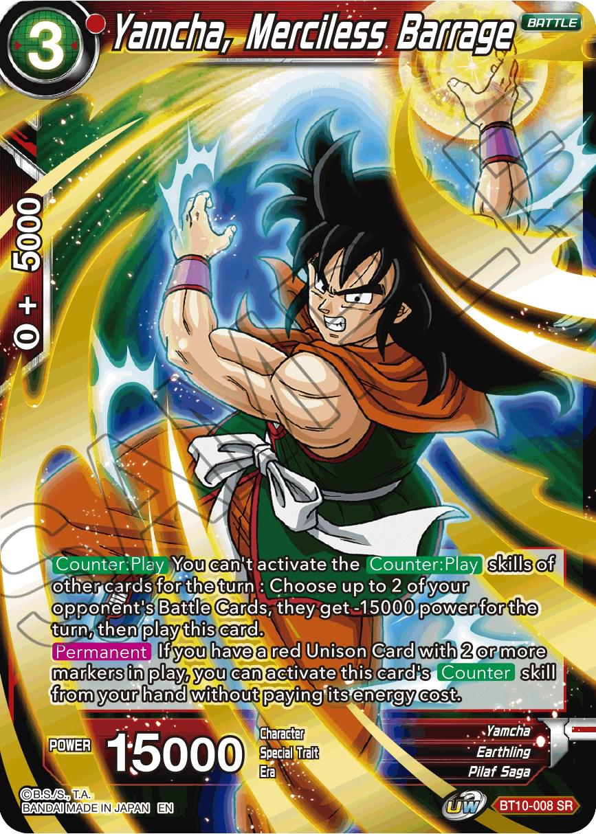 Yamcha, Merciless Barrage BT10-008 Dragon Ball Super Rise of the Unison Warrior