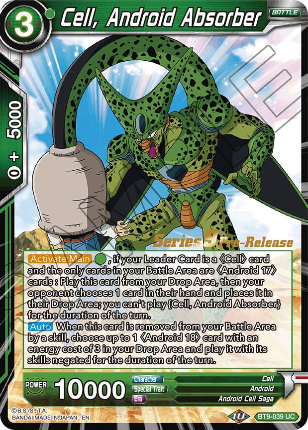 Cell, Android Absorber BT9-039 Dragon Ball Super Universal Onslaught: Pre-Release Promos