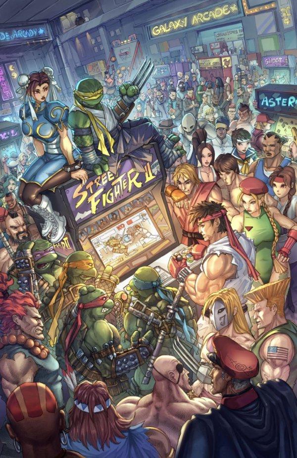 Teenage Mutant Ninja Turtles Vs. Street Fighter [Quah NYCC Virgin] #2 (2023) Comic Books Teenage Mutant Ninja Turtles vs. Street Fighter