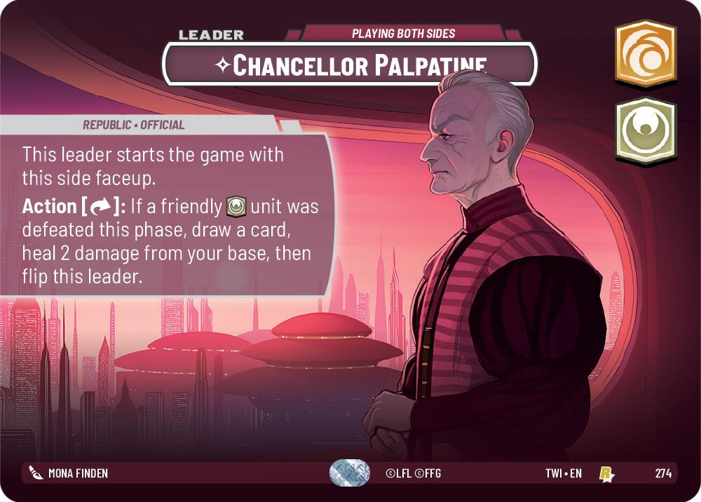 Chancellor Palpatine - Playing Both Sides [Showcase Foil] #274 Star Wars Unlimited: Twilight of the Republic