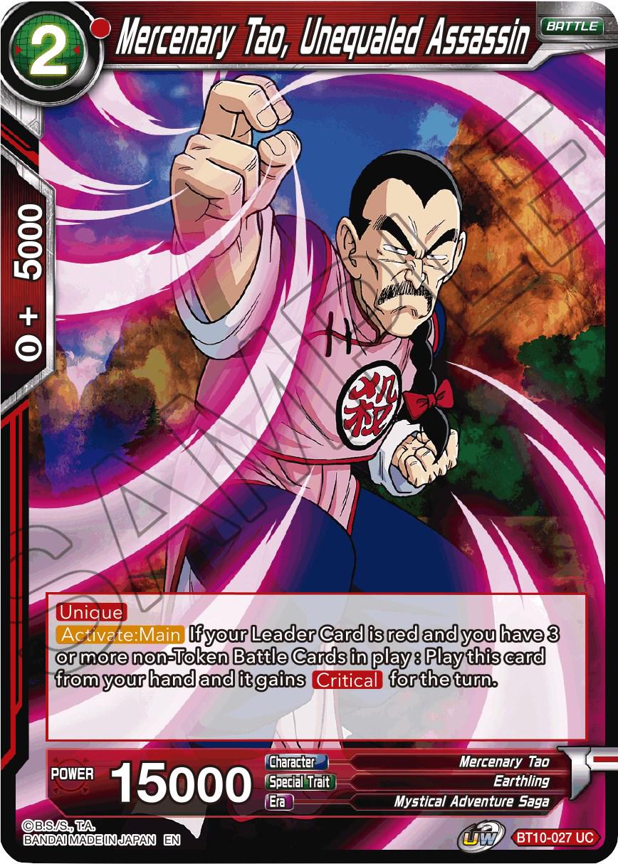 Mercenary Tao, Unequaled Assassin BT10-027 Dragon Ball Super Rise of the Unison Warrior