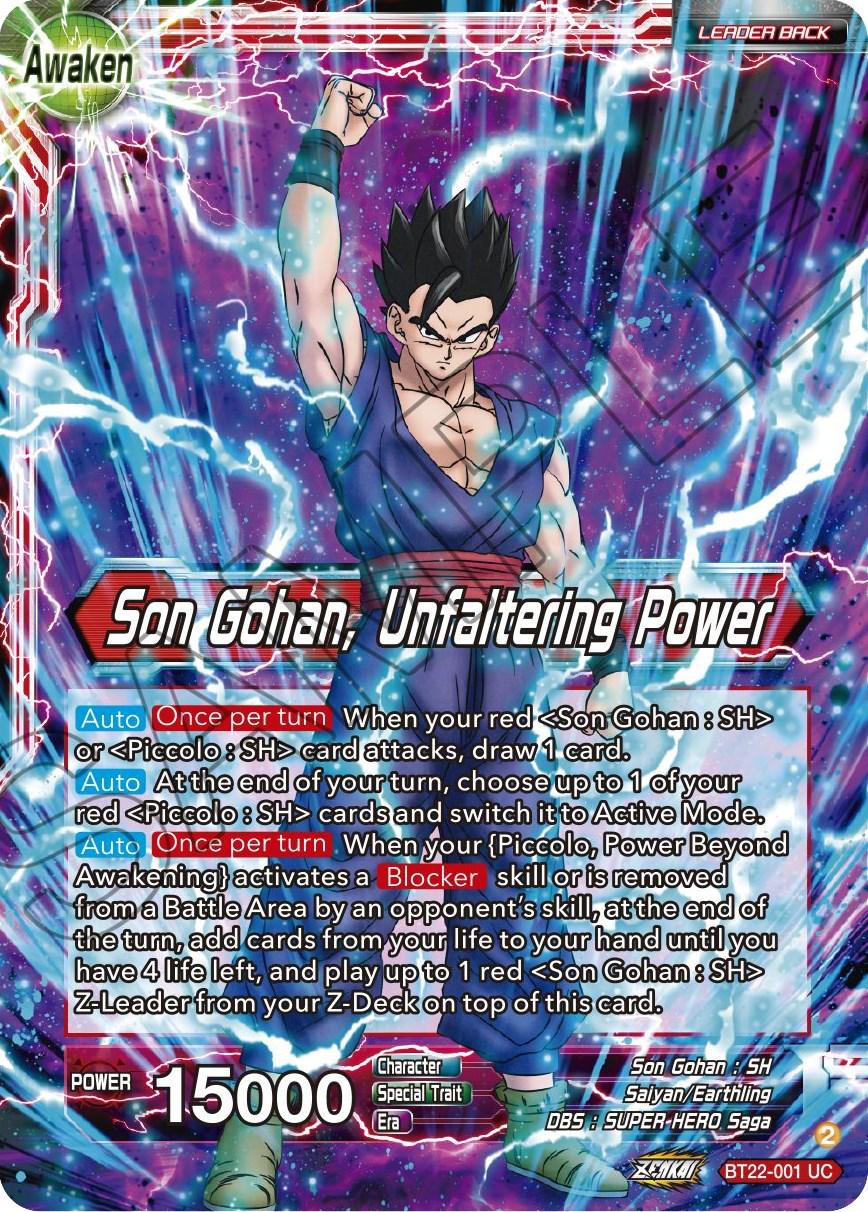 Son Gohan // Son Gohan, Unfaltering Power BT22-001 Dragon Ball Super Critical Blow