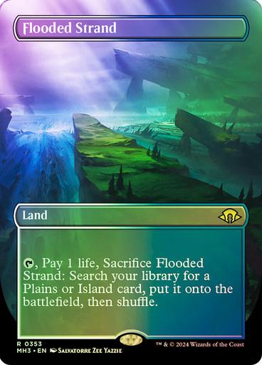 Flooded Strand [Borderless Foil] #353 Magic Modern Horizons 3