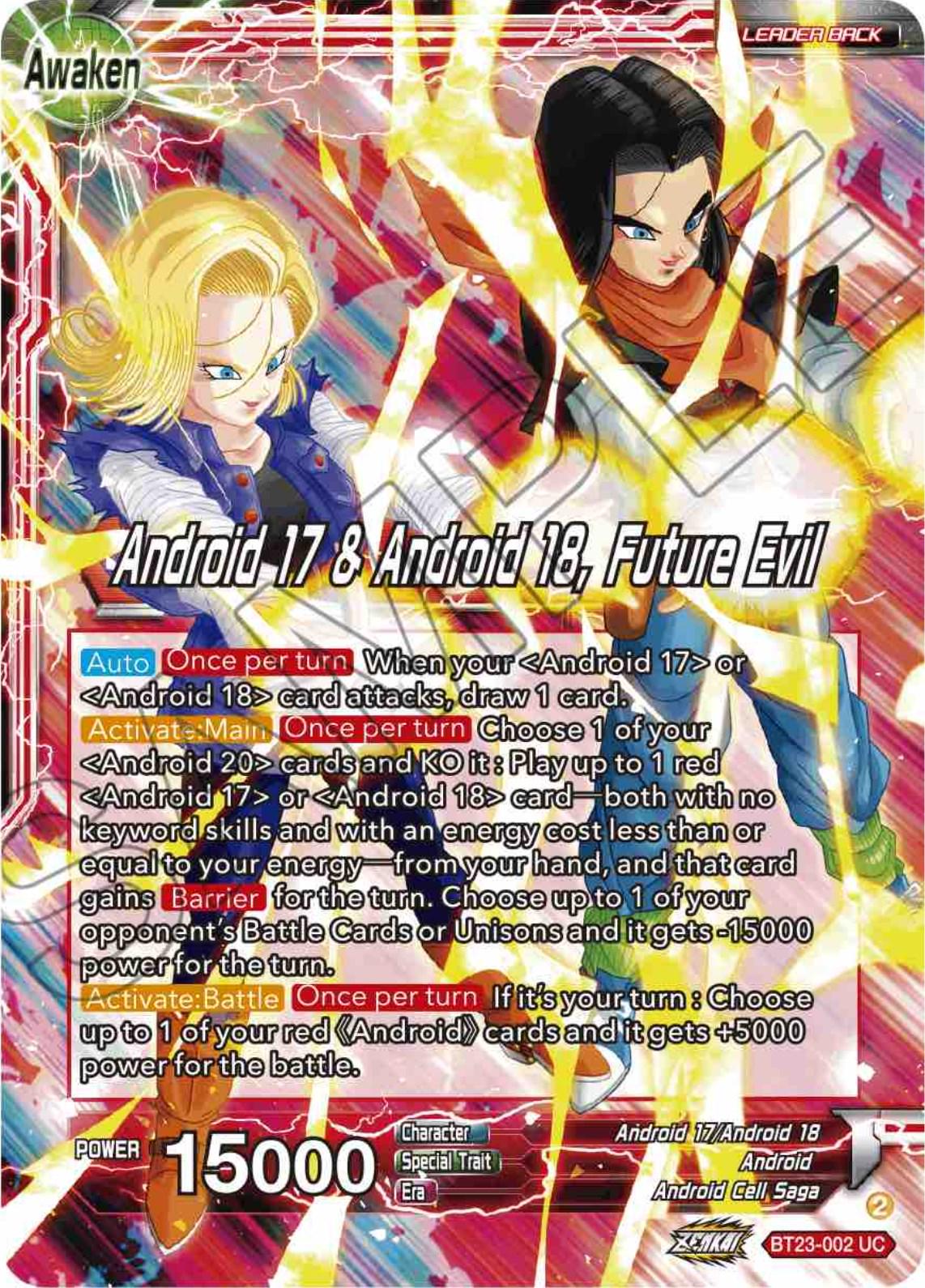 Android 17 & Android 18 // Android 17 & Android 18, Future Evil BT23-002 Dragon Ball Super Perfect Combination