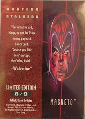 Back | Magneto [Gold] Marvel 1995 Ultra X-Men Hunters Stalkers