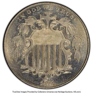 1873 [CLOSED 3 DOUBLE DIE FS-102] Coins Shield Nickel