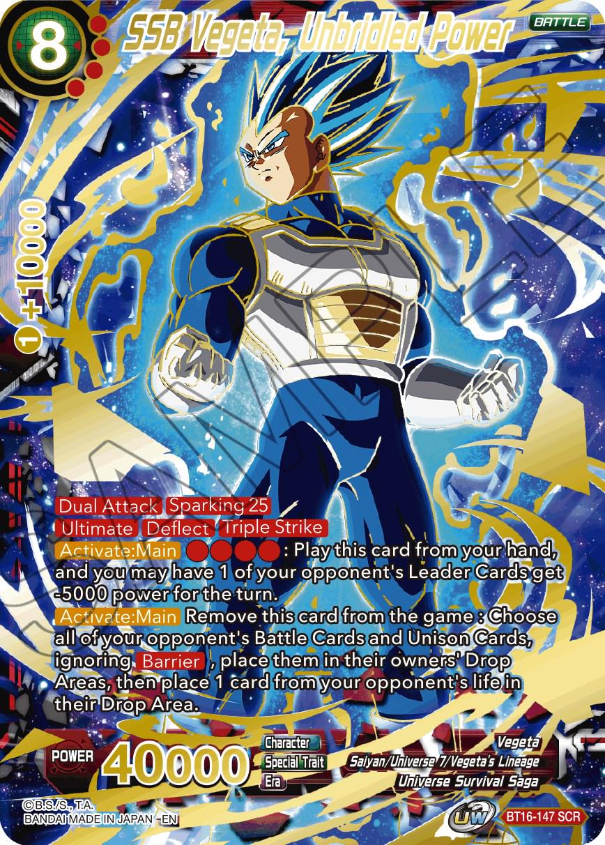 SSB Vegeta, Unbridled Power BT16-147 Dragon Ball Super Realm of the Gods