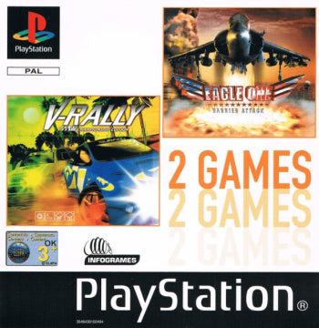 2 Games: V-Rally & Eagle One Harrier Attack PAL Playstation