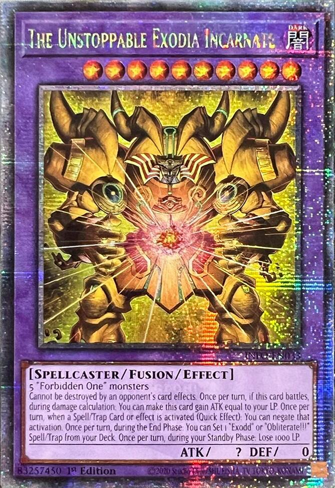 The Unstoppable Exodia Incarnate [Quarter Century Secret Rare] INFO-EN033 YuGiOh The Infinite Forbidden