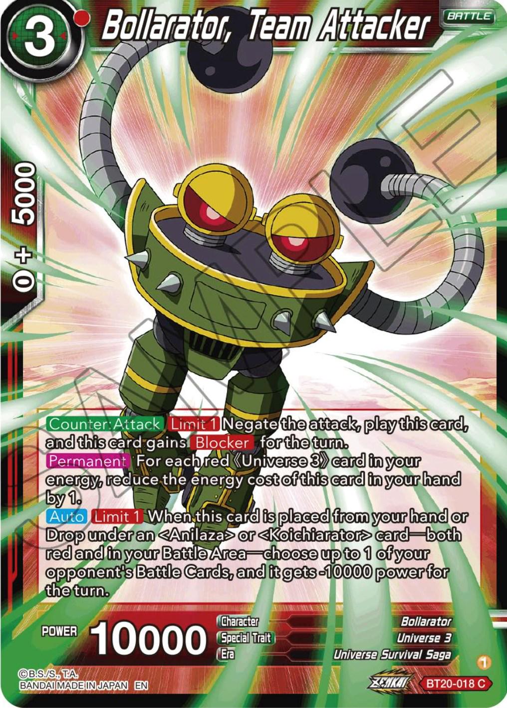 Bollarator, Team Attacker BT20-018 Dragon Ball Super Power Absorbed