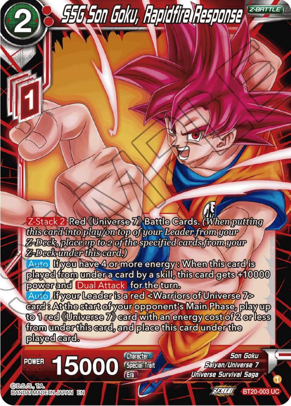 SSG Son Goku, Rapidfire Response BT20-003 Dragon Ball Super Power Absorbed